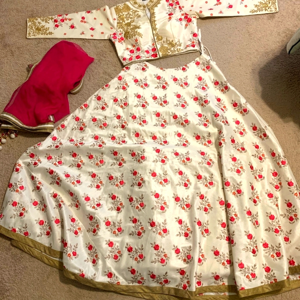 COPY - White Floral Lehenga